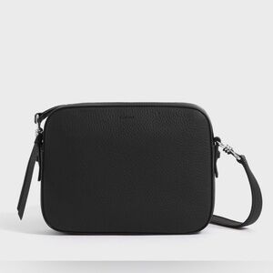 AllSaints Captain Lea Leather Crossbody Bag- Black